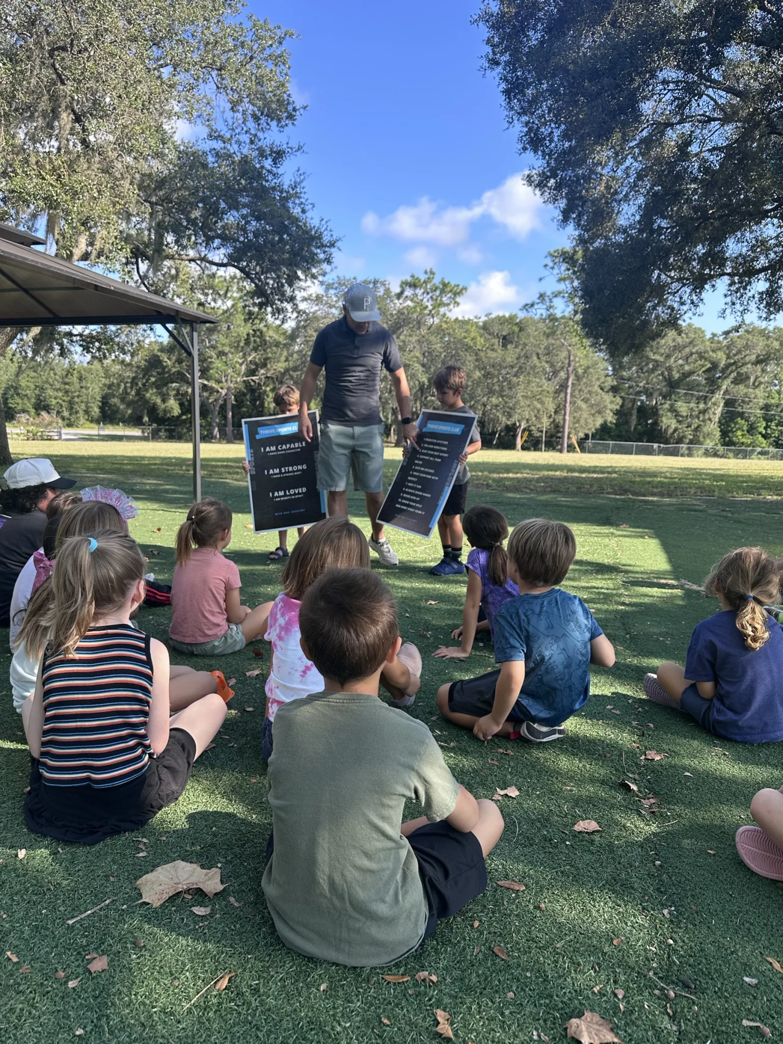 ROC Academy students gathered for an outdoor lesson